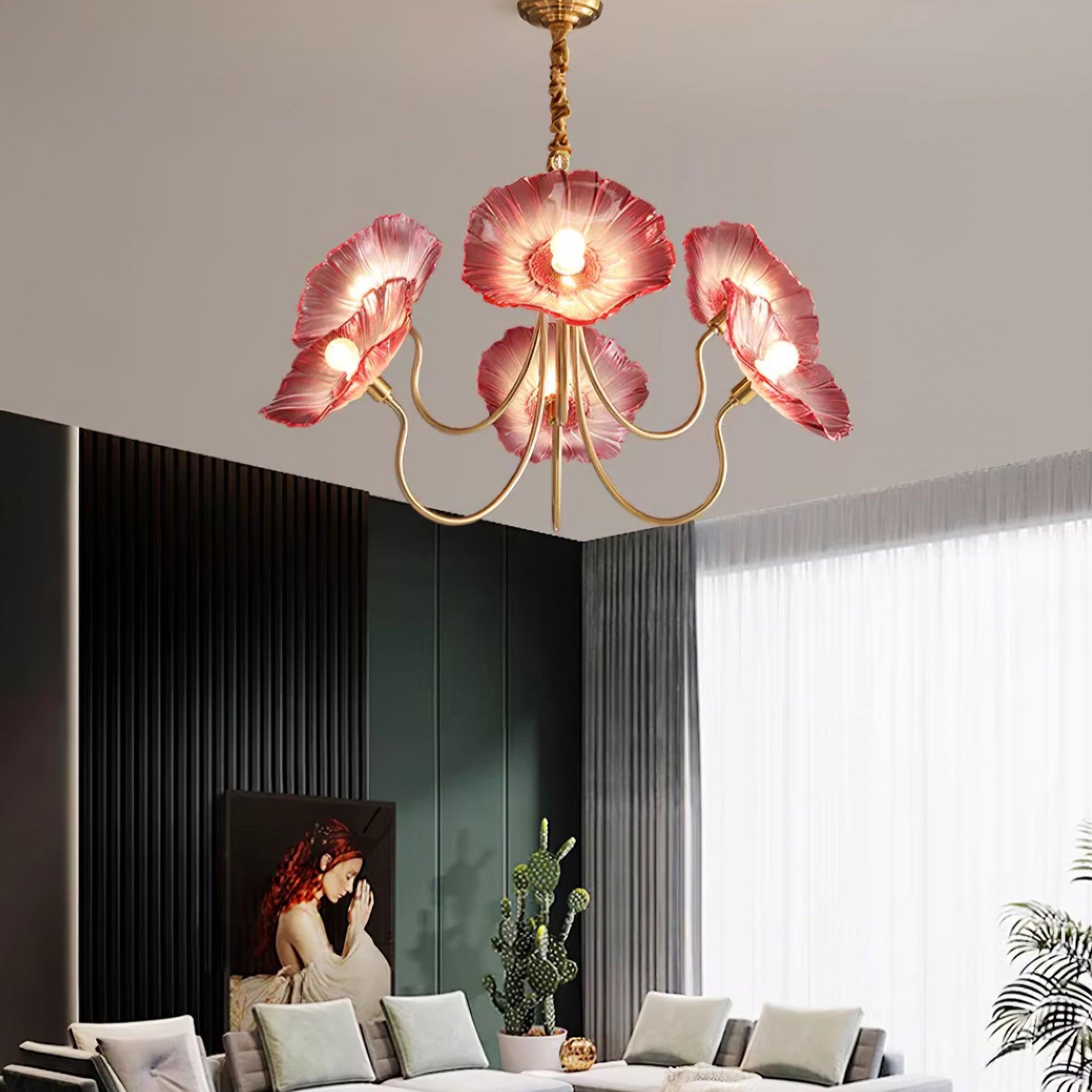 Murano Glass Flower Chandelier