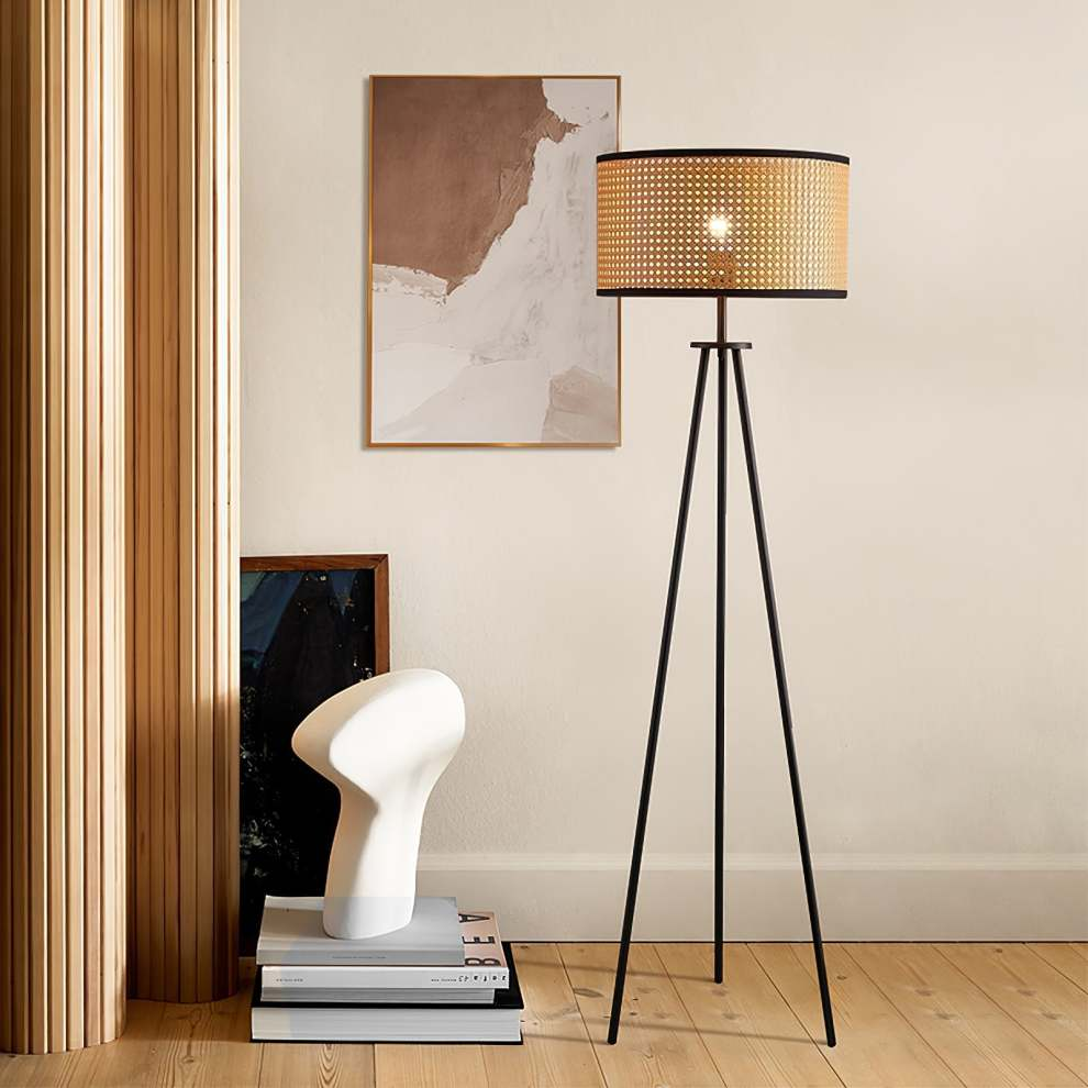 Rattan Tripod Floor Lamp