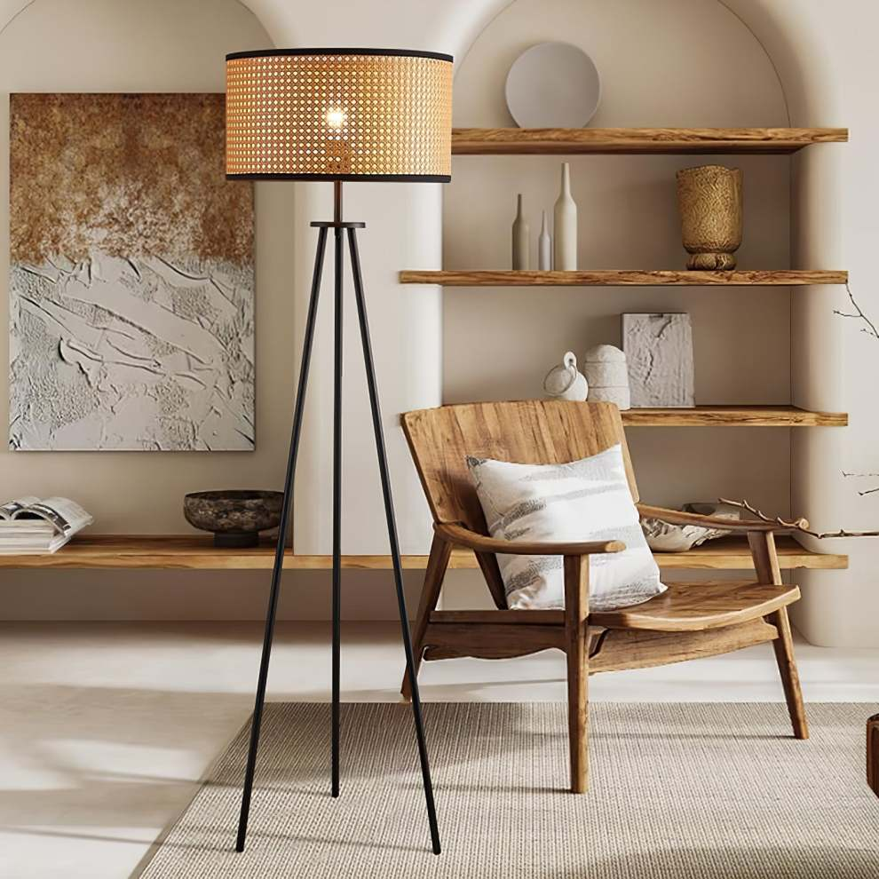 Rattan Tripod Floor Lamp