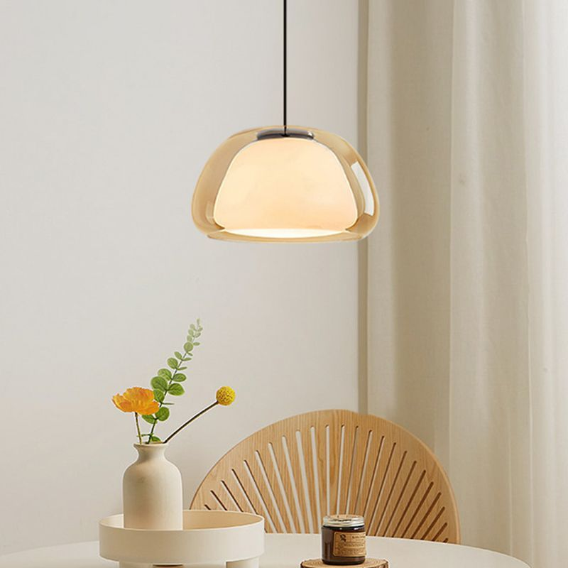 Modern Milk Glass Jelly Pendant Light