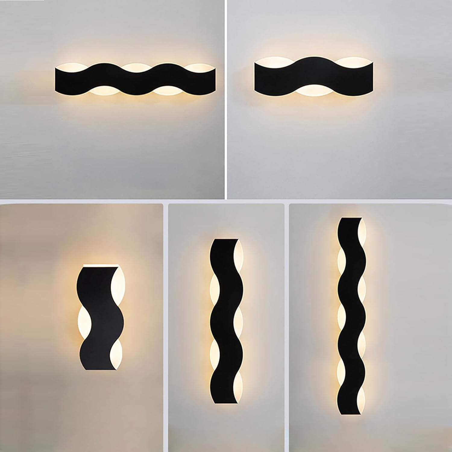 Wave Shaped Outdoor Wall Lamp