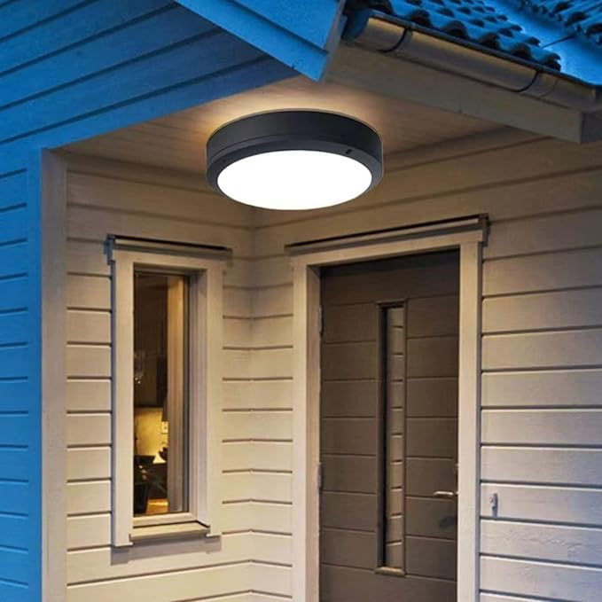 Simple Outdoor Waterproof Aluminum Round LED Flush Mount Ceiling Light