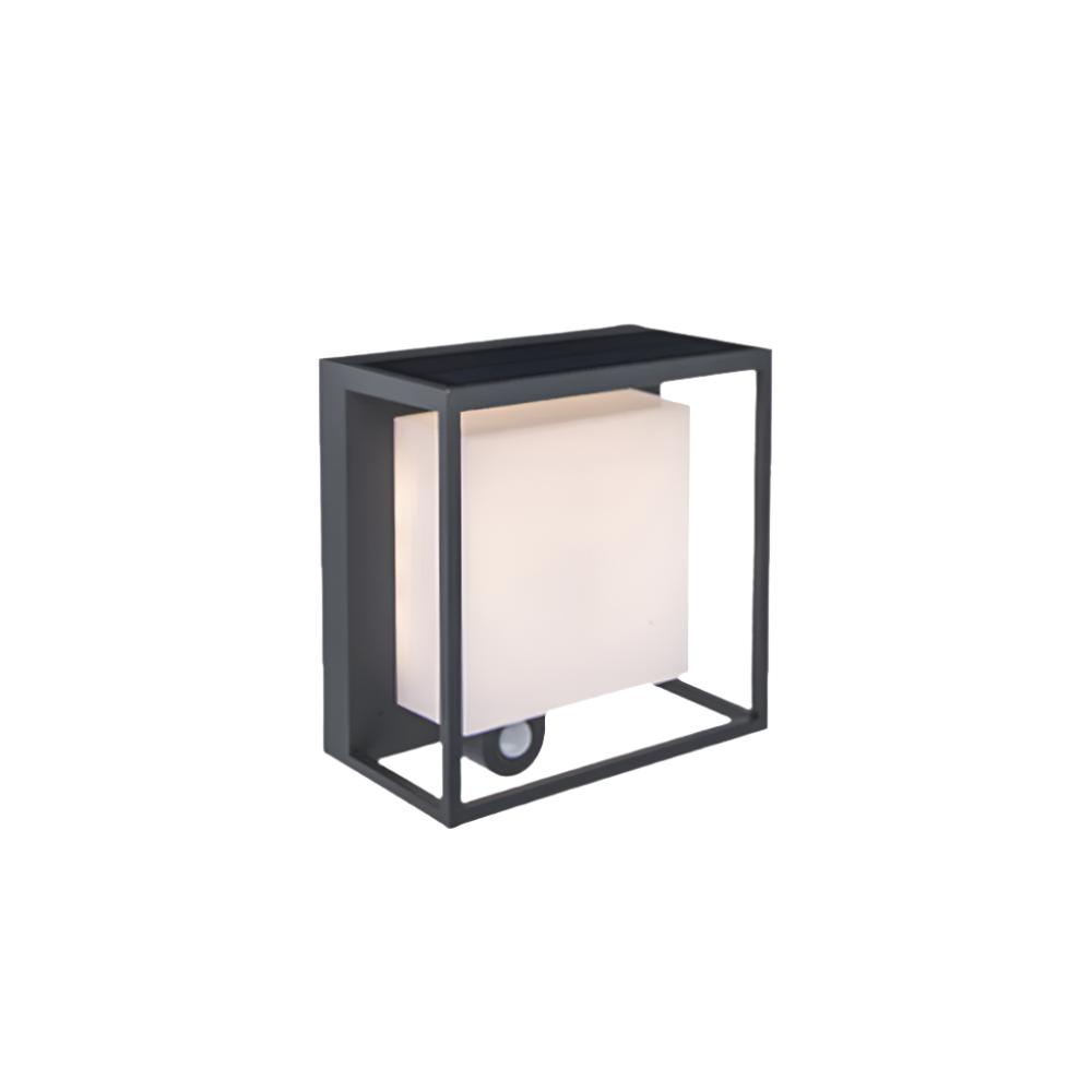 Modern Rectangular Acrylic Sensor Solar Powered IP65 Waterproof Outdoor Wall Lamp