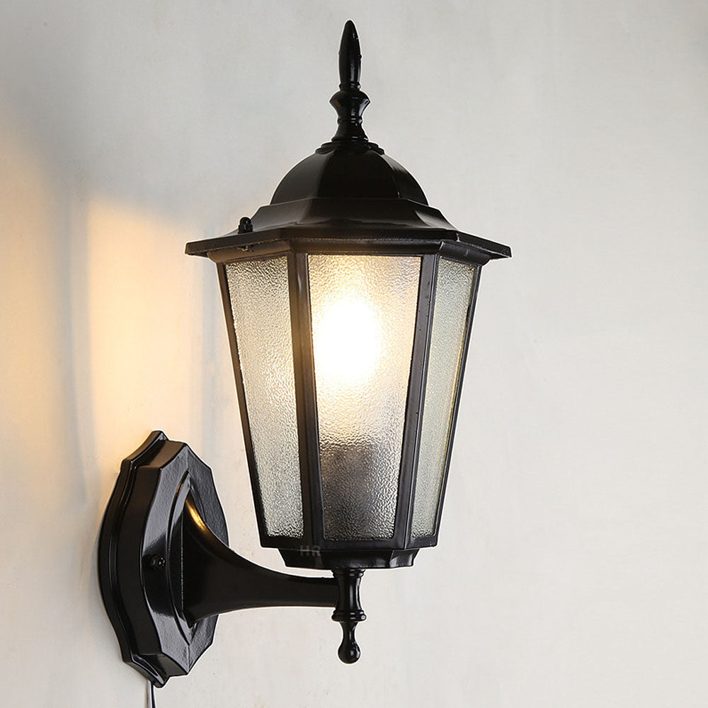 Retro Glass Outdoor Garden Wall Light