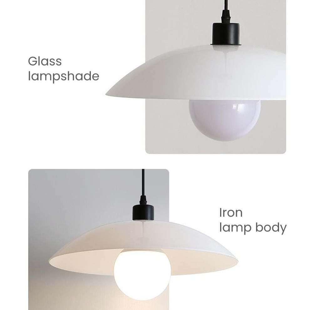 Minimalist White Disc Glass Pendant Light