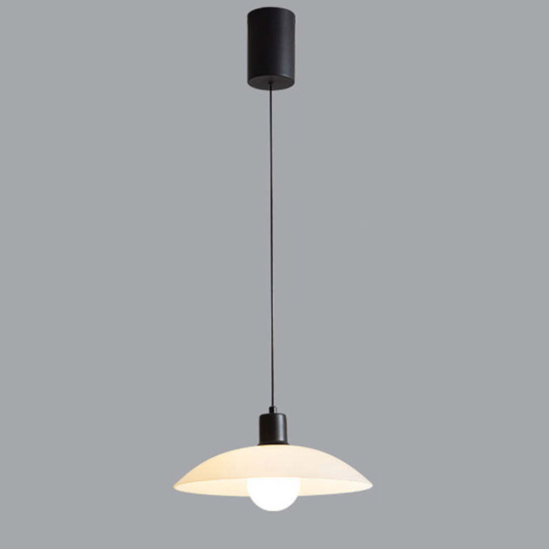 Minimalist White Disc Glass Pendant Light