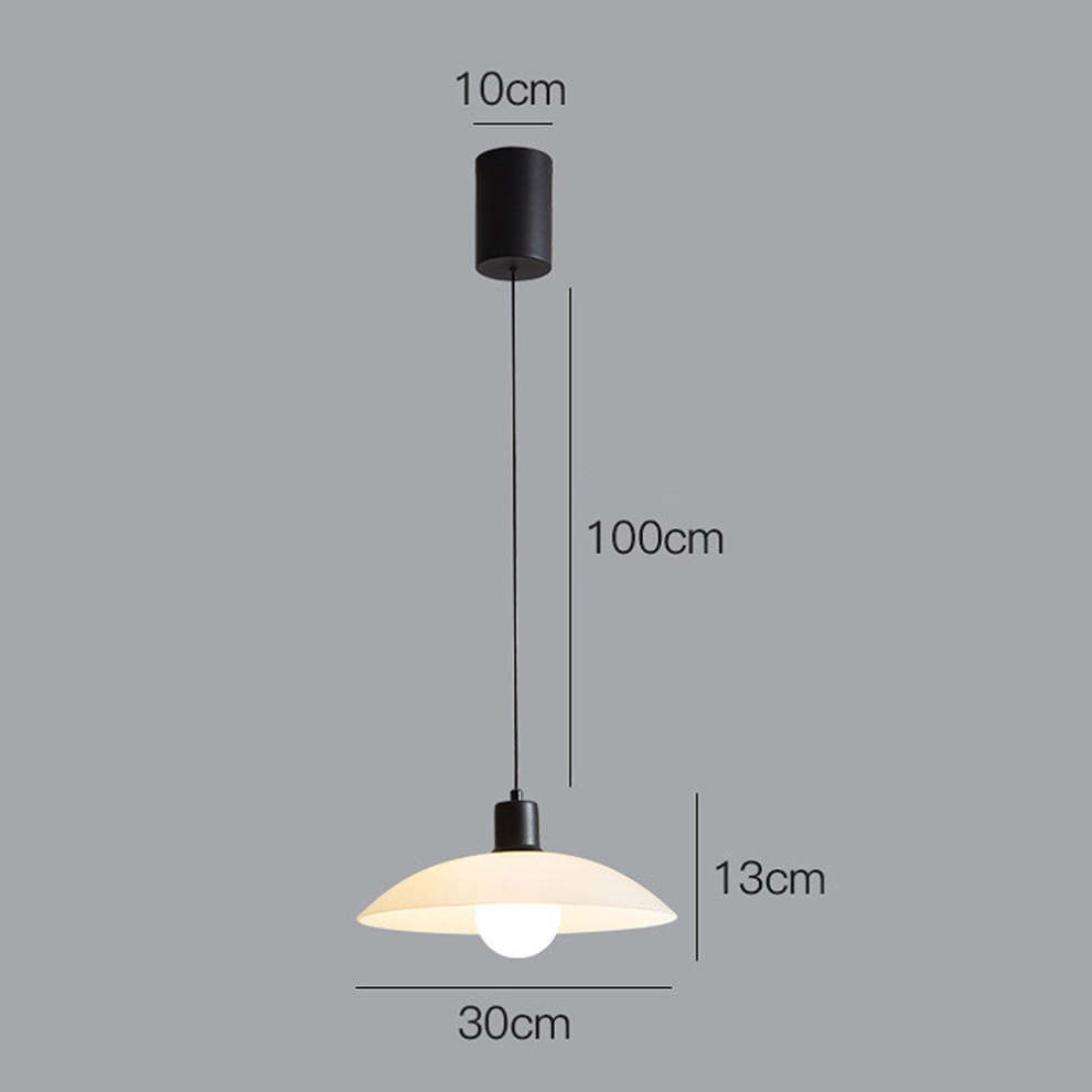 Minimalist White Disc Glass Pendant Light