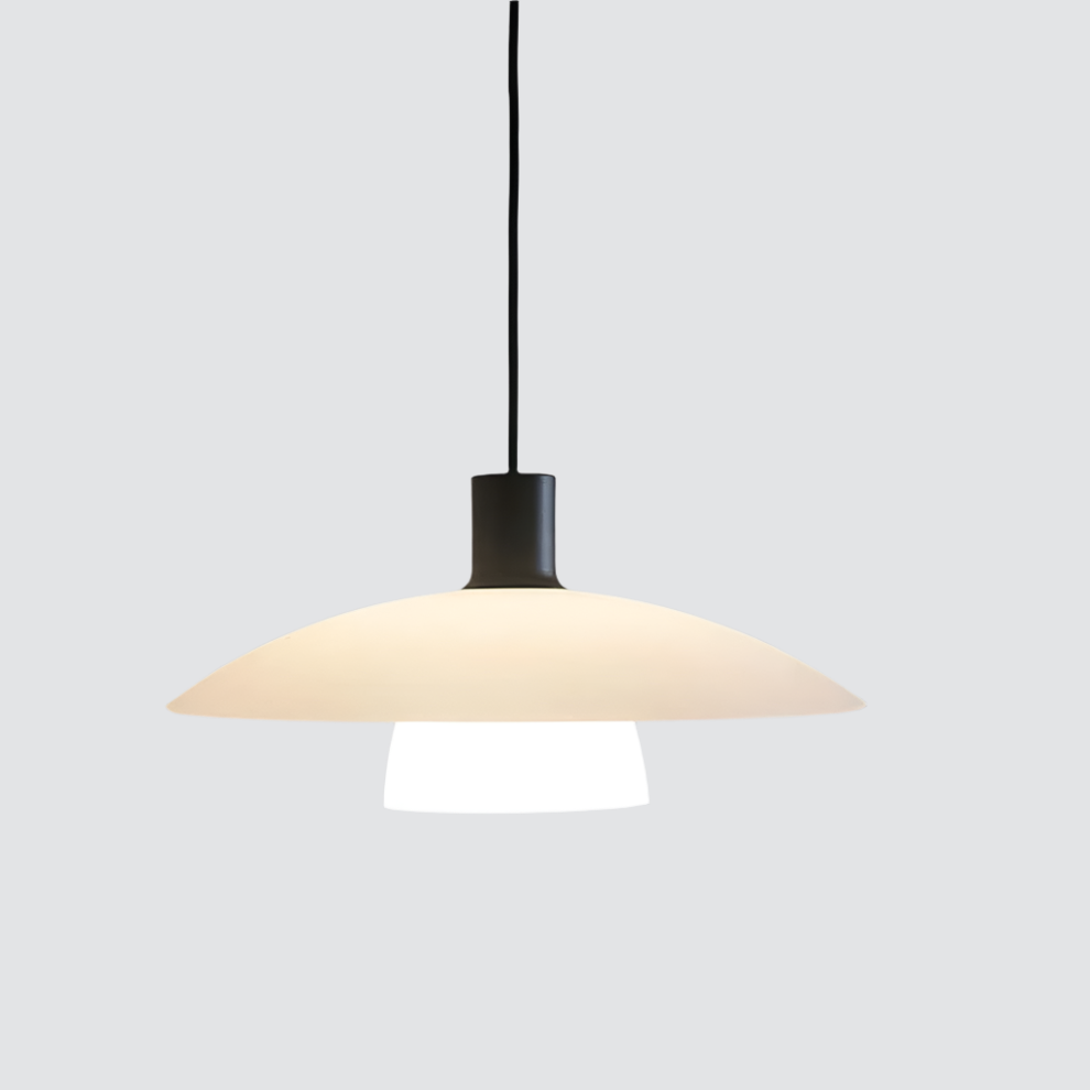 Minimalist White Disc Glass Pendant Light