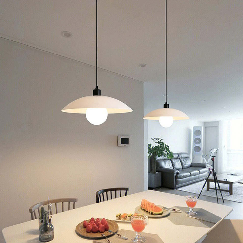 Minimalist White Disc Glass Pendant Light