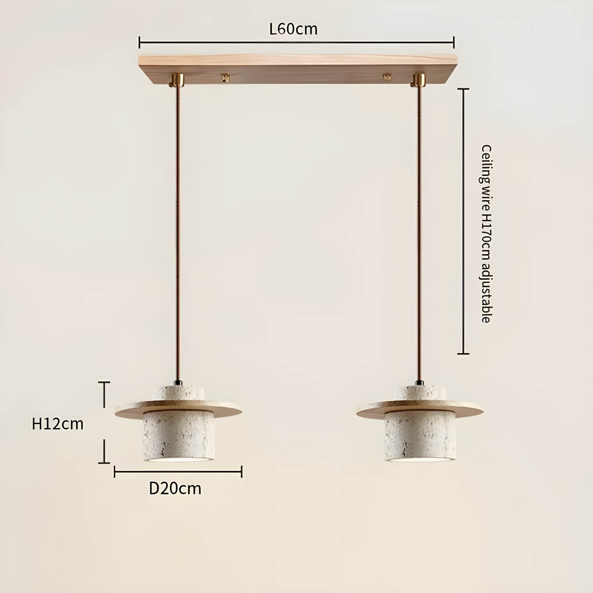 KANSO | Travertine Pendant Light