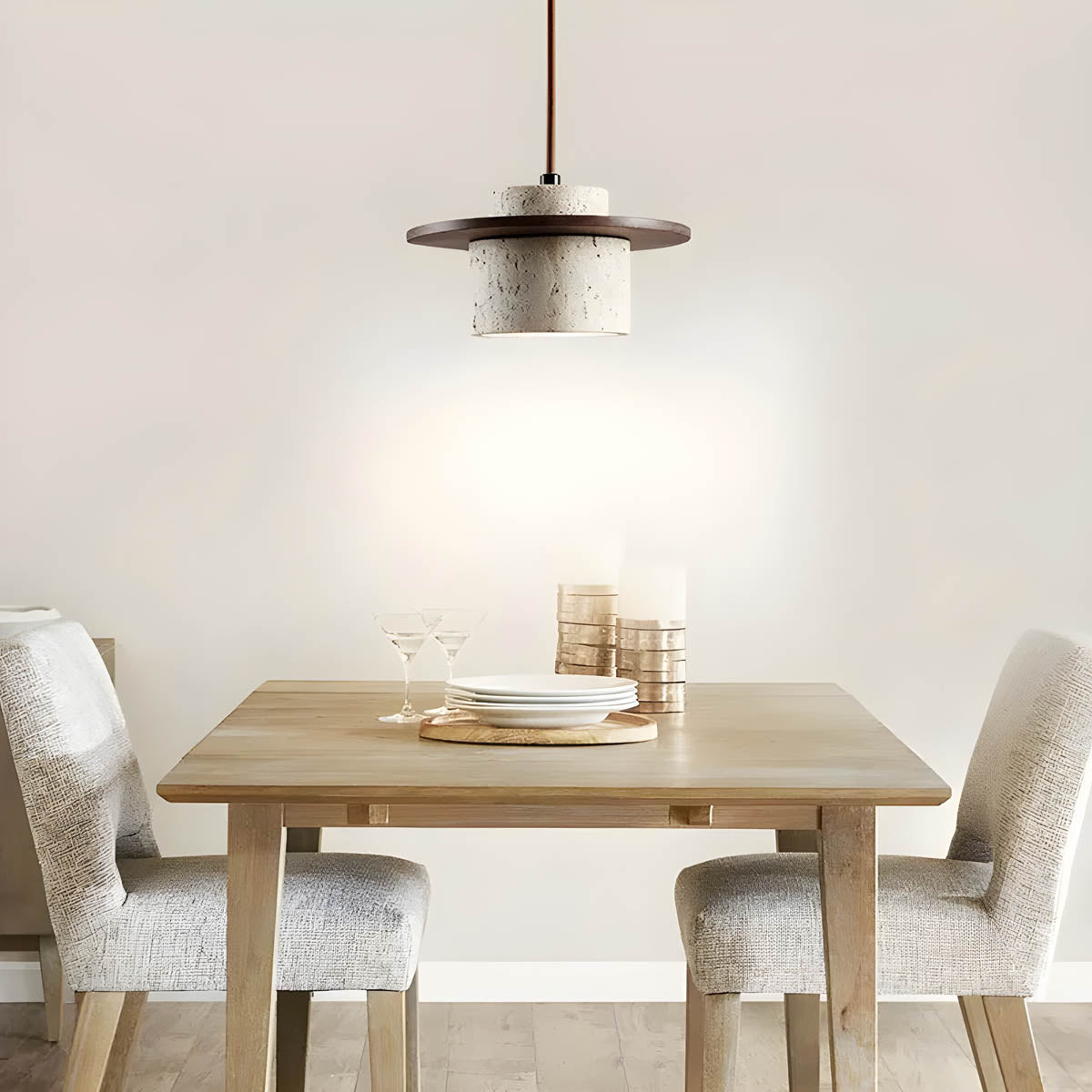 KANSO | Travertine Pendant Light