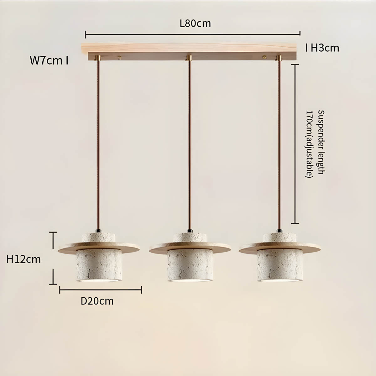 KANSO | Travertine Pendant Light