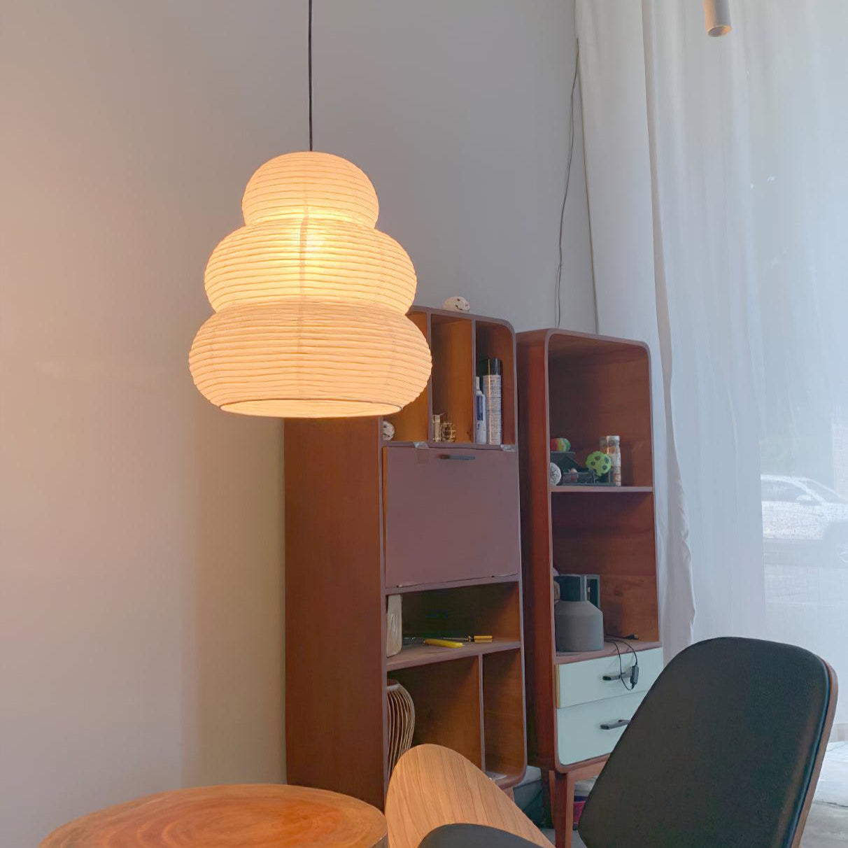 Rice paper pendant light