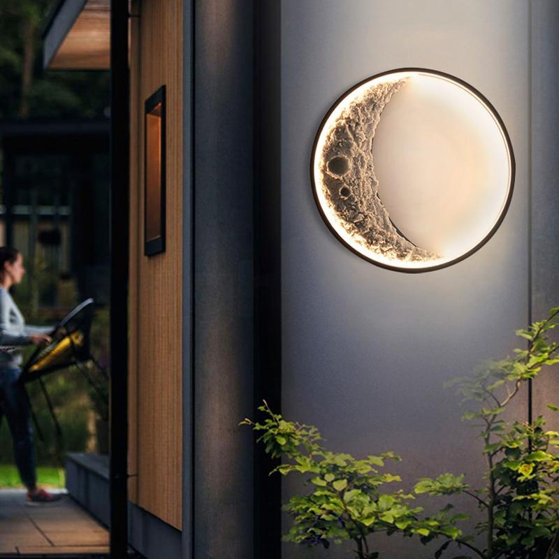 Elif Modern Moon Shape LED IP65 Waterproof Outdoor Light